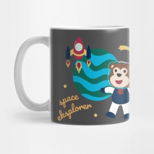 Space monkey or astronaut in a space suit with cartoon style Mug